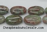 CGA66 15.5 inches 15*20mm oval red green garnet gemstone beads