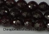 CGA663 15.5 inches 8mm faceted round red garnet beads wholesale