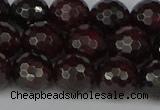 CGA664 15.5 inches 10mm faceted round red garnet beads wholesale