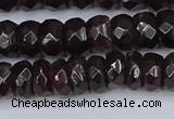 CGA678 15.5 inches 4*7mm faceted rondelle red garnet beads