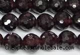 CGA736 15 inches 6mm faceted round red garnet beads