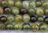 CGA835 15 inches 4mm round green garnet beads