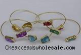 CGB1038 8*18mm - 10*20mm freeform druzy agate bangles