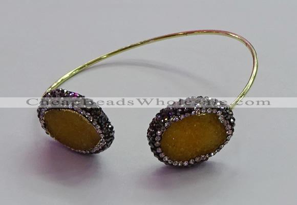 CGB1501 18*25mm - 20*28mm freeform druzy agate bangles wholesale