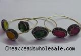 CGB1507 18*25mm - 20*28mm freeform druzy agate bangles wholesale