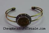 CGB1512 25mm coin plated druzy agate bangles wholesale