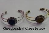 CGB1517 25mm coin plated druzy agate bangles wholesale