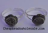 CGB2010 30mm flower druzy agate gemstone bangles wholesale