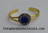 CGB2033 25mm coin plated druzy agate bangles wholesale