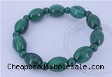 CGB227 8 inches round & rice natural malachite gemstone bracelets