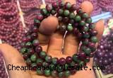 CGB2518 7.5 inches 7mm round ruby zoisite beaded bracelets