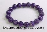 CGB2554 7.5 inches 12mm round charoite gemstone beaded bracelets