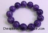 CGB2566 7.5 inches 18mm round charoite gemstone beaded bracelets