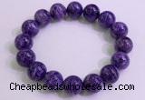 CGB2574 7.5 inches 13mm round charoite gemstone beaded bracelets