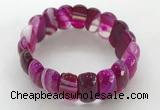 CGB3142 7.5 inches 11*23mm faceted oval agate bracelets