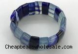 CGB3157 7.5 inches 11*23mm faceted rectangle agate bracelets