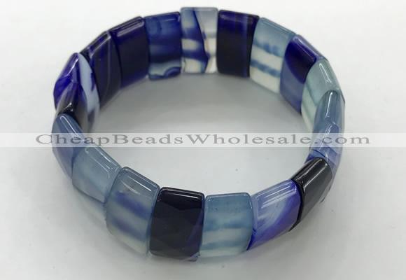 CGB3157 7.5 inches 11*23mm faceted rectangle agate bracelets