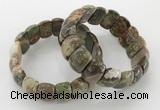 CGB3228 7.5 inches 12*20mm oval rainforest agate bracelets