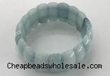 CGB3242 7.5 inches 12*25mm oval imitation aquamarine bracelets