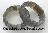 CGB3246 7.5 inches 12*25mm oval grey agate bracelets