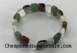 CGB3280 7.5 inches 10*15mm faceted oval mixed gemstone bracelets