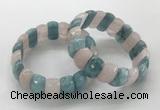 CGB3294 7.5 inches 10*20mm faceted oval mixed gemstone bracelets