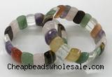 CGB3295 7.5 inches 10*20mm faceted oval mixed gemstone bracelets