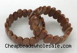 CGB3323 7.5 inches 10*20mm faceted oval goldstone bracelets