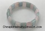 CGB3332 7.5 inches 10*15mm rectangle mixed gemstone bracelets