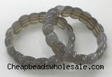 CGB3333 7.5 inches 10*15mm rectangle grey agate bracelets