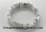 CGB3336 7.5 inches 10*15mm rectangle white howlite bracelets