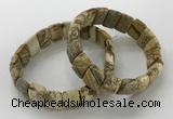 CGB3337 7.5 inches 10*15mm rectangle picture jasper bracelets