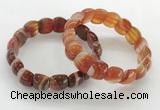 CGB3373 7.5 inches 10*15mm oval red line agate bracelets