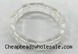 CGB3420 7.5 inches 12*15mm faceted rectangle white crystal bracelets