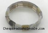 CGB3426 7.5 inches 12*15mm faceted rectangle agate bracelets