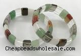 CGB3427 7.5 inches 12*15mm faceted rectangle mixed gemstone bracelets