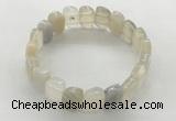 CGB3443 7.5 inches 10*15mm faceted marquise grey agate bracelets