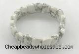 CGB3445 7.5 inches 10*15mm faceted marquise white howlite bracelets