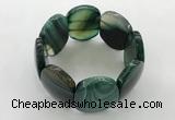 CGB3496 7.5 inches 30*40mm oval agate gemstone bracelets