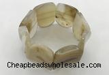 CGB3500 7.5 inches 30*40mm oval agate bracelets wholesale