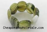 CGB3522 7.5 inches 28*40mm faceted oval agate bracelets