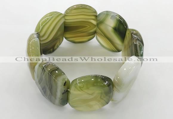 CGB3522 7.5 inches 28*40mm faceted oval agate bracelets