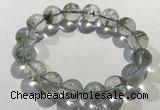 CGB4045 7.5 inches 12mm round green phantom quartz beaded bracelets