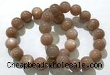 CGB4063 7.5 inches 14mm round sunstone beaded bracelets