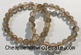 CGB4077 7.5 inches 8mm round golden rutilated quartz beaded bracelets