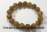 CGB4085 7.5 inches 12mm round golden rutilated quartz beaded bracelets