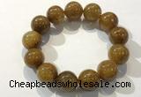 CGB4089 7.5 inches 16mm round golden rutilated quartz beaded bracelets