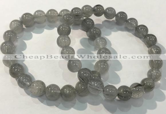 CGB4103 7.5 inches 9mm round rutilated quartz beaded bracelets