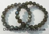 CGB4112 7.5 inches 9mm round labradorite beaded bracelets