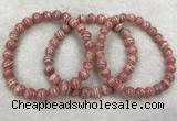 CGB4122 7.5 inches 7mm - 7.5mm round rhodochrosite beaded bracelets